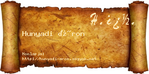 Hunyadi Áron névjegykártya